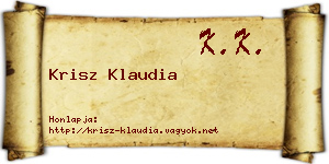 Krisz Klaudia névjegykártya